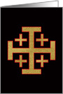Golden Jerusalem Cross, Black Background, Gold Foil Effect card