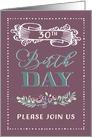 30th Birthday Party Invitation, Contemporary, floral, Lavender card