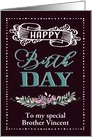 Customize for any Recipient, Retro Birthday Card, Black card