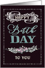 Corporate, Happy Birthday, Retro Card, Word-Art, Flowers card