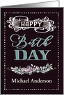 Customizable, Corporate, Happy Birthday, Retro Card, Word-Art, Flowers card