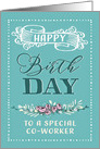 To a special Co-Worker, Happy Birthday, Corporate Card, Word-Art card