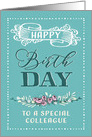 To a special Colleague, Happy Birthday, Corporate Card, Word-Art card