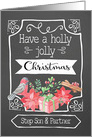 Step Son and his Partner, Holly Jolly Christmas, Bird, Poinsettia card