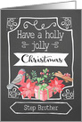 Step Brother, Holly Jolly Christmas, Bird, Poinsettia card