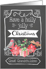 Great Grandchildren, Holly Jolly Christmas, Bird, Poinsettia card