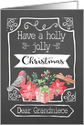 Dear Grandniece, Holly Jolly Christmas, Bird, Poinsettia card