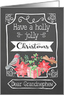 Dear Grandnephew, Holly Jolly Christmas, Bird, Poinsettia card