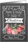 Dear Aunt, Holly Jolly Christmas, Bird, Poinsettia card