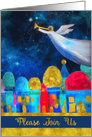 Please join us, Church Holiday Party, Lunch, Christmas, Angel card