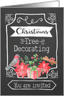 Christmas Tree Decorating, Invitation, Chalkboard Design card