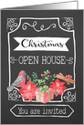 Christmas Open House, Invitation, Chalkboard Design card