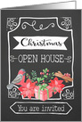 Christmas Open House, Invitation, Chalkboard Design card