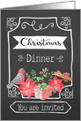 Christmas Dinner, Invitation, Chalkboard Design card