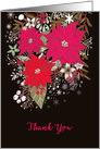 Thank You for the Gift, Christmas Card, Poinsettias card