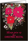 Christmas Recital Invitation, Poinsettias, Painting card