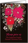 Customize, Christmas Party Invitation, Poinsettias, Painting card