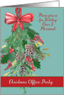 Christmas Office Party, Invitation, Hanging Wreath, Painting card