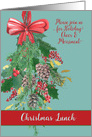 Christmas Lunch, Invitation, Hanging Wreath, Painting card