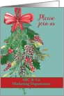 Customizable, Business Invitation, Christmas, Hanging Wreath card