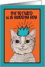 Happy Birthday, Me so Exited, U is Birdday Boy, Grinning Cat card