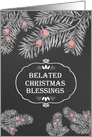 Belated Christmas Blessings, Chalkboard Effect card