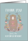 Thank You, Bottom of my Heart, Cute Bear, Illustration card