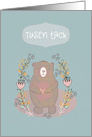 Thank You in Swedish, Tusen Tack, Cute Bear, Illustration card