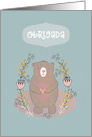 Thank You in Portuguese, Obrigada, Cute Bear, Illustration card