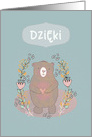 Thanks in Polish, Cute Bear, Illustration card