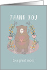 Thank You, Mom, Cute Bear, Illustration card