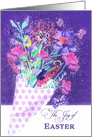 The Joy of Easter, Spring Flowers Bouquet, Watercolor card