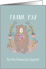 Thank you for the financial support, Illustration, Bear with Heart card