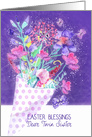 Twin Sister, Easter Blessings, Bouquet Spring Flowers card