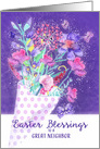 To a great Neighbor, Easter Blessings, Bouquet Spring Flowers card