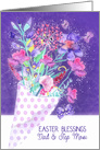 Dad and Step Mom, Easter Blessings, Spring Bouquet card