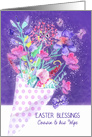Cousin and his Wife, Easter Blessings, Spring Bouquet, Christian card
