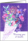 Missing you at Easter, Floral Watercolor Painting card