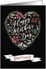 Dear Fiancee, Happy 1st Mother’s Day, Heart and Flowers card