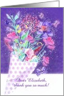 Multi-Purpose, Customizable, Note Card, Purple, Flowers, Painting card