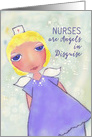 Happy Nurses Day, Nurse in Scrubs, Illustration card