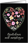 Happy Mother’s Day in Norwegian, Gratulerer med Morsdagen, Heart card