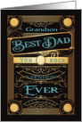 To my Grandson, Happy Father’s Day, Retro, Gold-Effect card