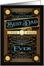 To a great Friend, Happy Father’s Day, Retro, Gold-Effect card