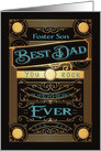 To my Foster Son, Happy Father’s Day, Retro, Gold-Effect card