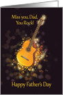 Miss You, Dad, You Rock, Happy Father’s Day, Gold-Effect card