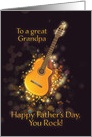 To a great Grandpa, You Rock, Happy Father’s Day, Gold-Effect card