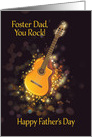 Foster Dad, You Rock, Happy Father’s Day, Gold-Effect, Guitar card