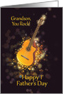 Grandson, You Rock, Happy First Father’s Day, Gold-Effect, Guitar card