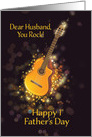 Dear Husband, You Rock, Happy First Father’s Day, Gold-Effect, Guitar card